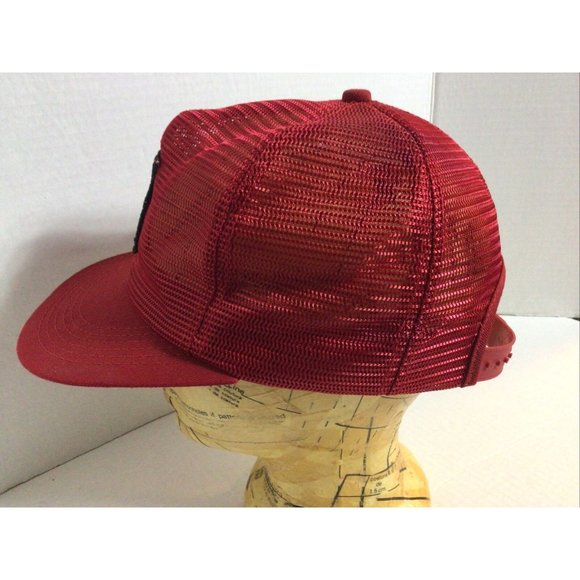 Vintage K-Products trucker mesh Snap back hat Red - Picture 2 of 6